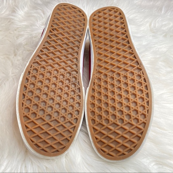 Vans Old Skool Low Top Red & White Unisex Shoes 7 - Picture 10 of 14